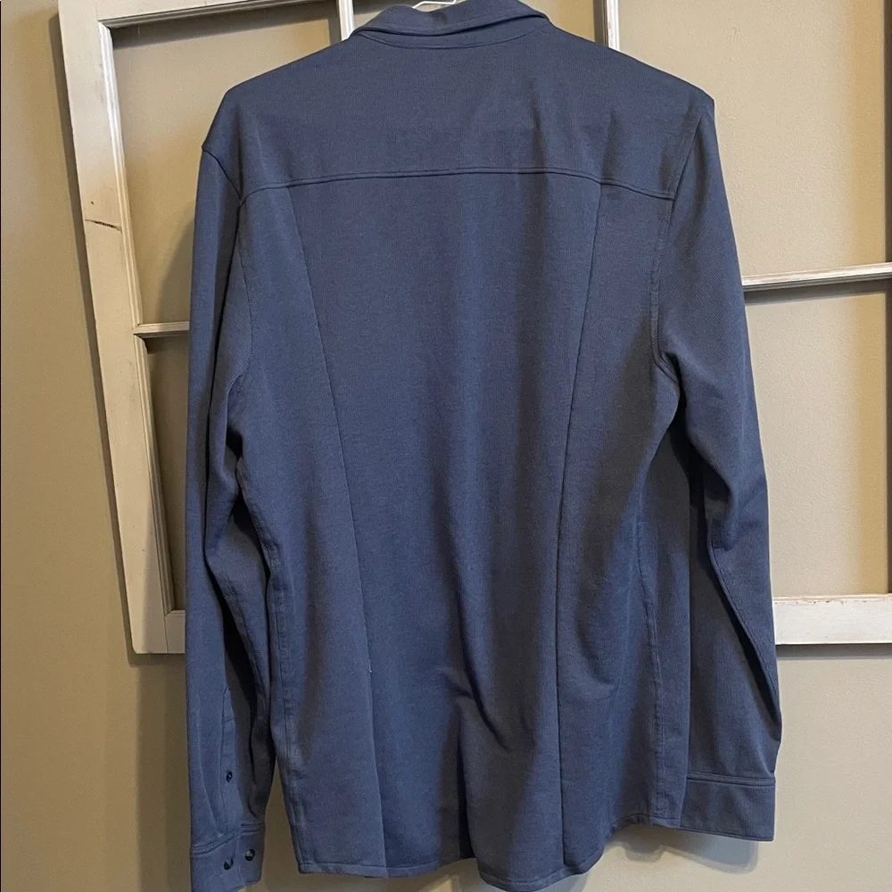 Travis Mathew Navy Blue Long-Sleeve Casual Button-Down Shirt - Picture 6 of 10